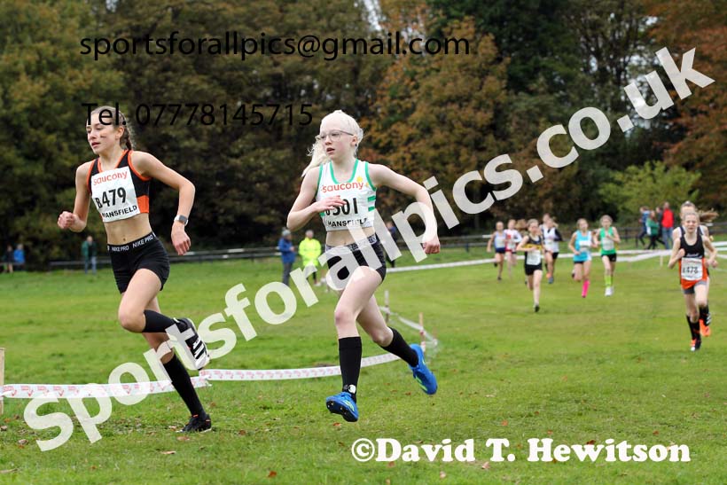 Girls under-13s 2021 National Cross Country Relays, Berry Hill Park, Mansfield. Photo: David T. Hewitson/Sports for All Pics